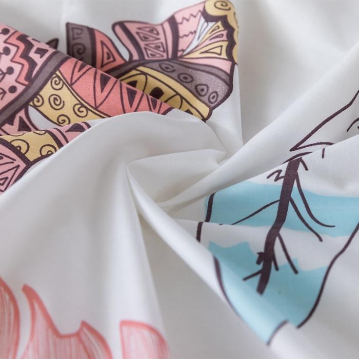 91家纺网 家纺一手货源 找家纺 窝米 2020春夏新品花卉风系列四件套 安娜羽毛