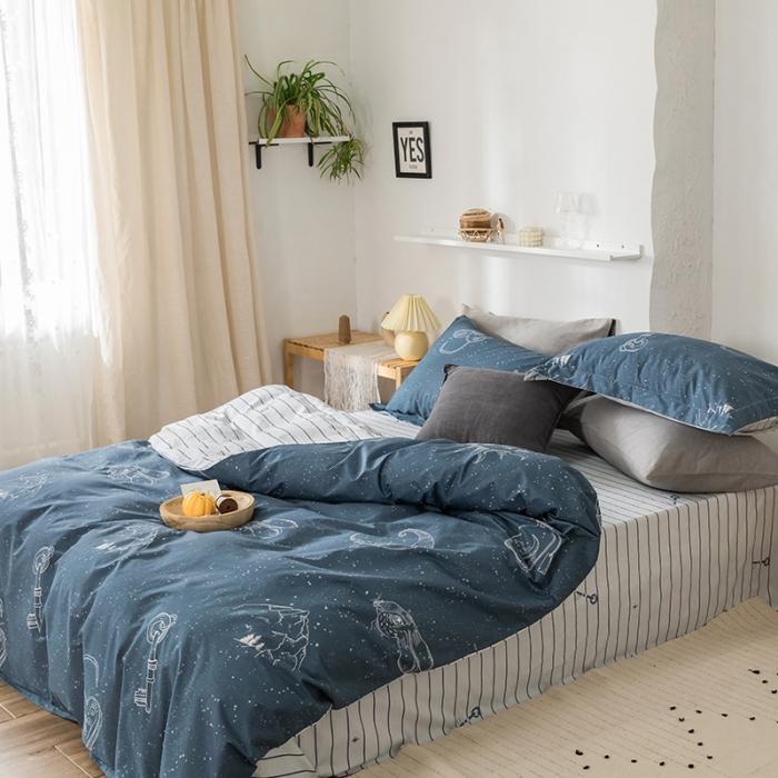 91家纺网 家纺一手货源 找家纺 窝米 2020春夏新品花卉风系列四件套 大宇宙