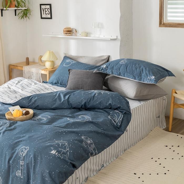 91家纺网 家纺一手货源 找家纺 窝米 2020春夏新品花卉风系列四件套 大宇宙