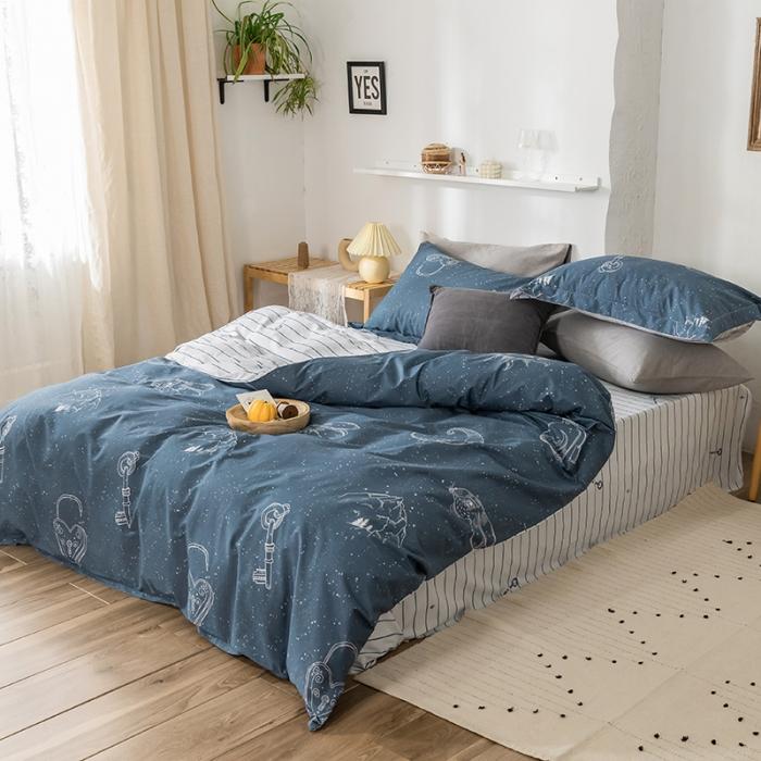 91家纺网 家纺一手货源 找家纺 窝米 2020春夏新品花卉风系列四件套 大宇宙