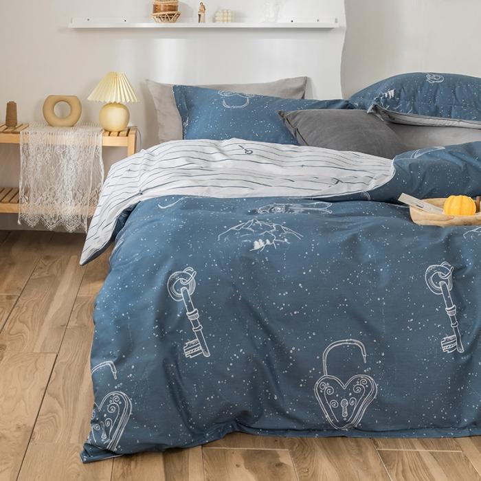 91家纺网 家纺一手货源 找家纺 窝米 2020春夏新品花卉风系列四件套 大宇宙