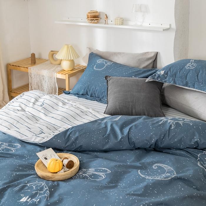 91家纺网 家纺一手货源 找家纺 窝米 2020春夏新品花卉风系列四件套 大宇宙