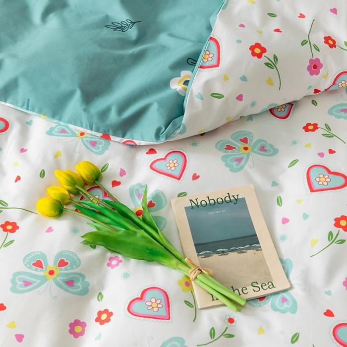 91家纺网 家纺一手货源 找家纺 窝米 2020春夏新品花卉风系列四件套 蝶影