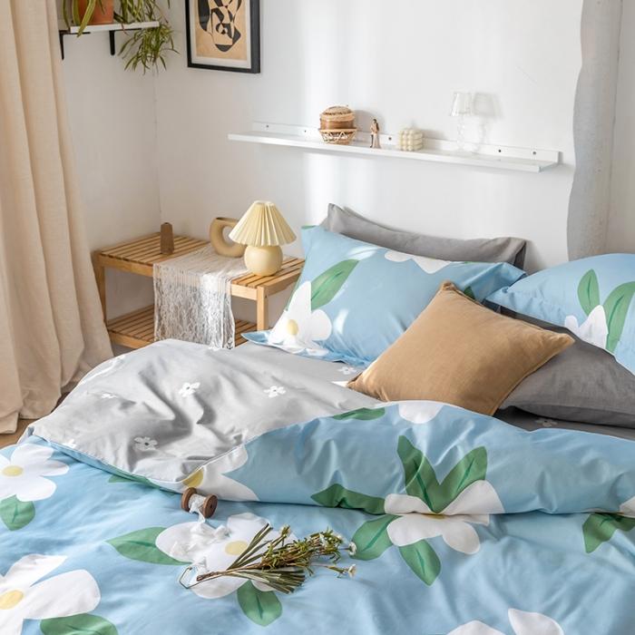 91家纺网 家纺一手货源 找家纺 窝米 2020春夏新品花卉风系列四件套 风韵-兰