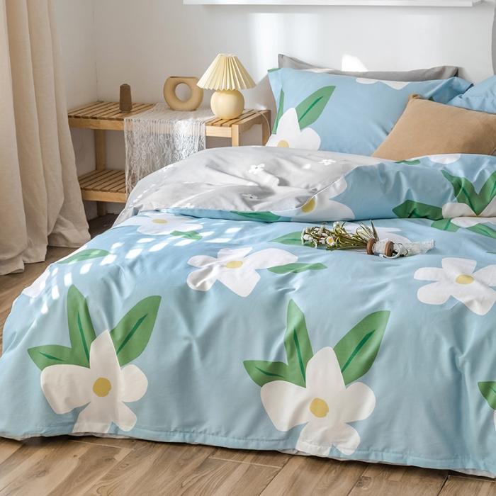 91家纺网 家纺一手货源 找家纺 窝米 2020春夏新品花卉风系列四件套 风韵-兰