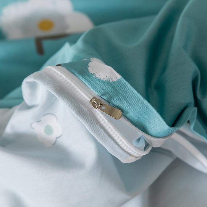 91家纺网 家纺一手货源 找家纺 窝米 2020春夏新品花卉风系列四件套 弗尼-蓝