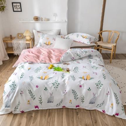 91家纺网 家纺一手货源 找家纺 窝米 2020春夏新品花卉风系列四件套 复苏