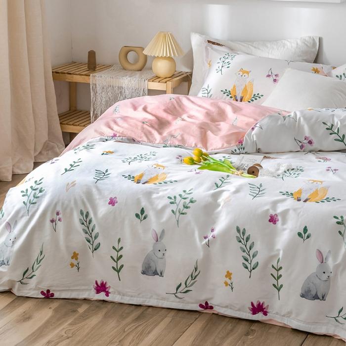 91家纺网 家纺一手货源 找家纺 窝米 2020春夏新品花卉风系列四件套 复苏