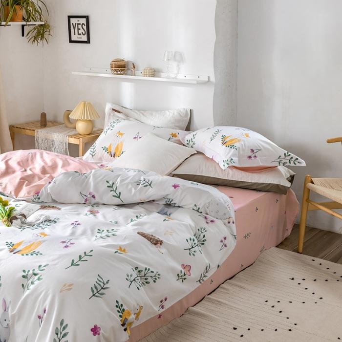 91家纺网 家纺一手货源 找家纺 窝米 2020春夏新品花卉风系列四件套 复苏