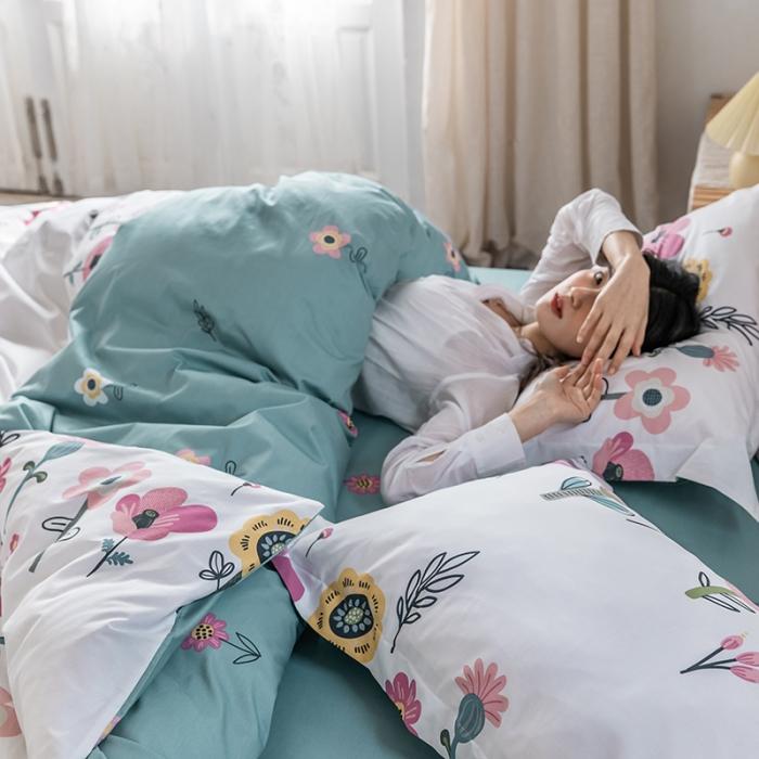 91家纺网 家纺一手货源 找家纺 窝米 2020春夏新品花卉风系列四件套 花花世界