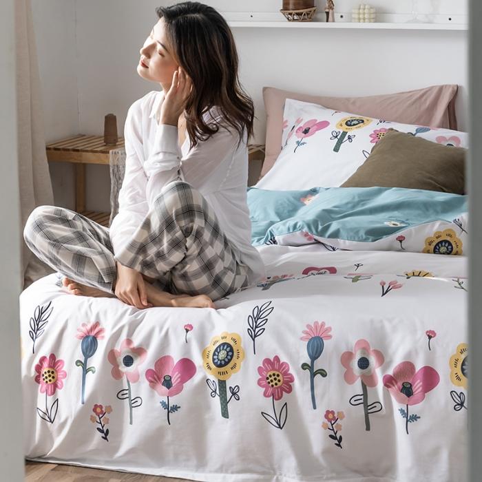 91家纺网 家纺一手货源 找家纺 窝米 2020春夏新品花卉风系列四件套 花花世界