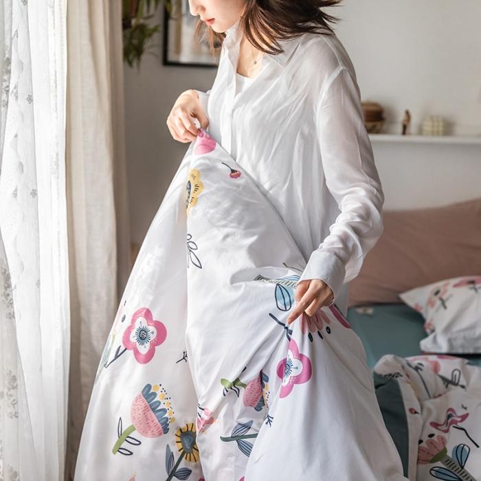 91家纺网 家纺一手货源 找家纺 窝米 2020春夏新品花卉风系列四件套 花花世界