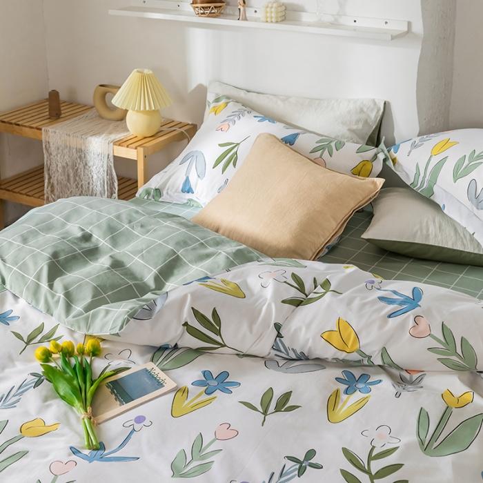 91家纺网 家纺一手货源 找家纺 窝米 2020春夏新品花卉风系列四件套 阑珊