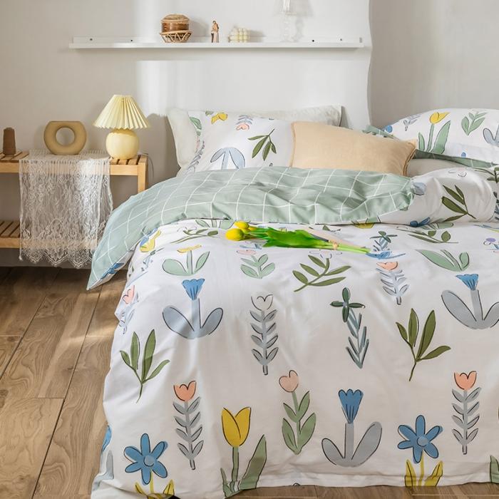 91家纺网 家纺一手货源 找家纺 窝米 2020春夏新品花卉风系列四件套 阑珊