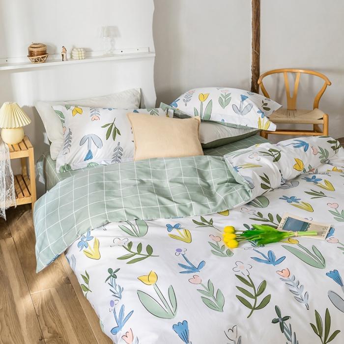 91家纺网 家纺一手货源 找家纺 窝米 2020春夏新品花卉风系列四件套 阑珊