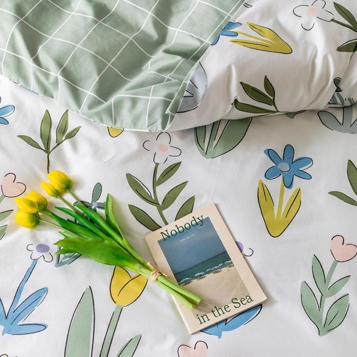 91家纺网 家纺一手货源 找家纺 窝米 2020春夏新品花卉风系列四件套 阑珊