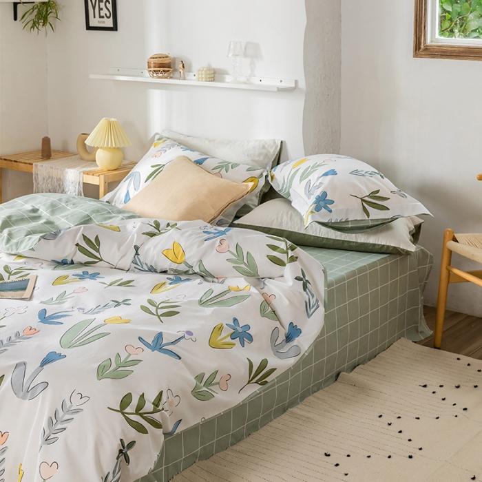 91家纺网 家纺一手货源 找家纺 窝米 2020春夏新品花卉风系列四件套 阑珊