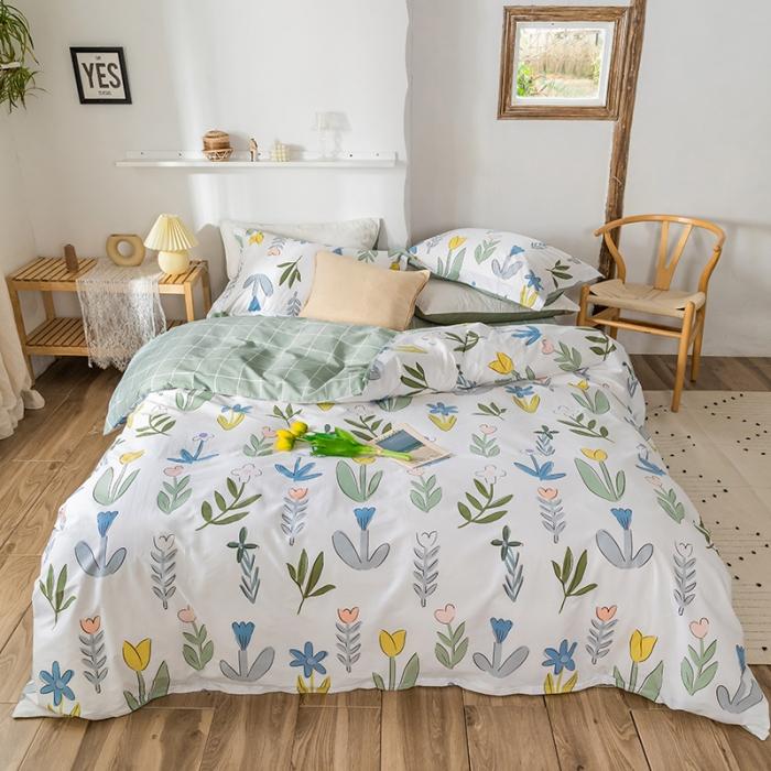 91家纺网 家纺一手货源 找家纺 窝米 2020春夏新品花卉风系列四件套 阑珊