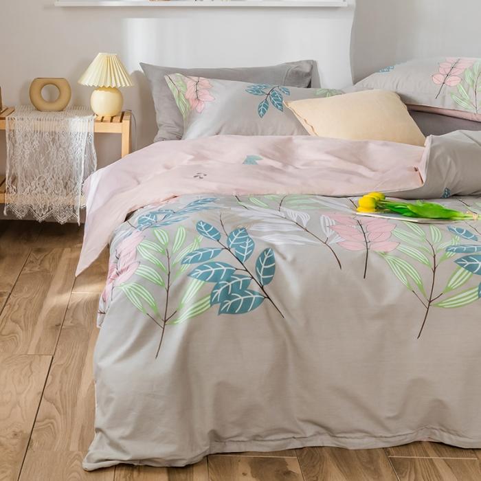 91家纺网 家纺一手货源 找家纺 窝米 2020春夏新品花卉风系列四件套 林林紫