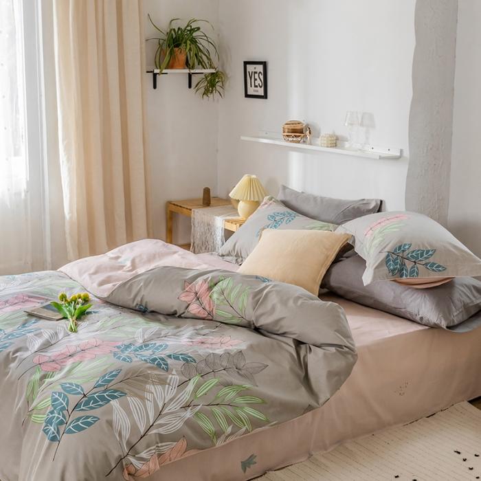 91家纺网 家纺一手货源 找家纺 窝米 2020春夏新品花卉风系列四件套 林林紫