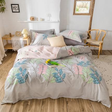 窝米 2020春夏新品花卉风系列四件套 林林紫