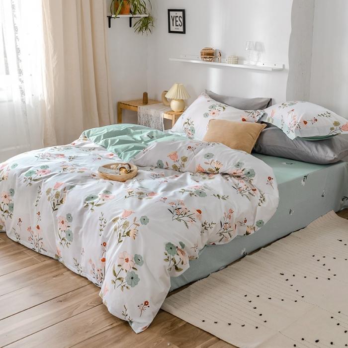 91家纺网 家纺一手货源 找家纺 窝米 2020春夏新品花卉风系列四件套 沫颂