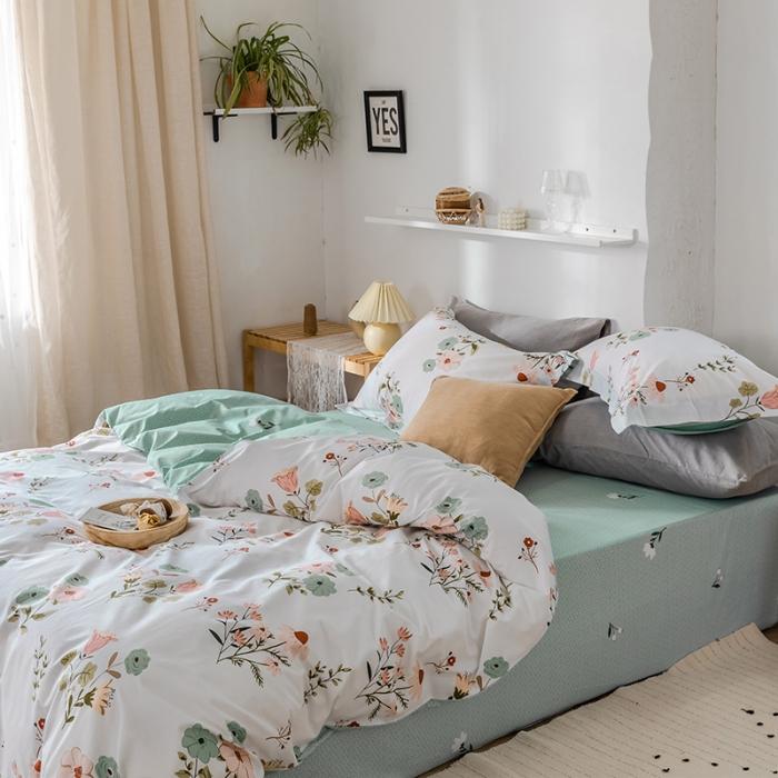 91家纺网 家纺一手货源 找家纺 窝米 2020春夏新品花卉风系列四件套 沫颂