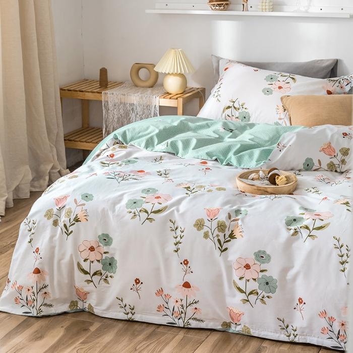 91家纺网 家纺一手货源 找家纺 窝米 2020春夏新品花卉风系列四件套 沫颂