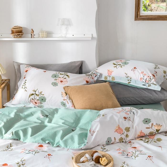 91家纺网 家纺一手货源 找家纺 窝米 2020春夏新品花卉风系列四件套 沫颂