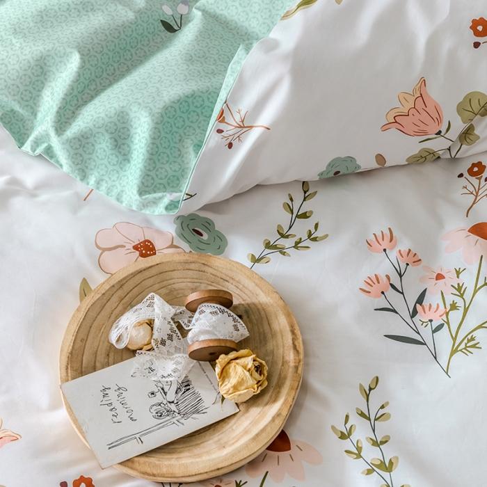 91家纺网 家纺一手货源 找家纺 窝米 2020春夏新品花卉风系列四件套 沫颂