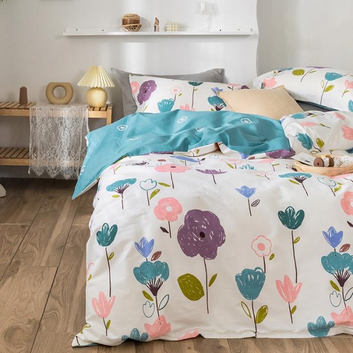 91家纺网 家纺一手货源 找家纺 窝米 2020春夏新品花卉风系列四件套 年华