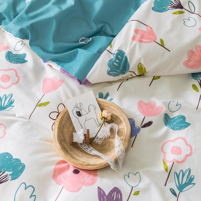 91家纺网 家纺一手货源 找家纺 窝米 2020春夏新品花卉风系列四件套 年华