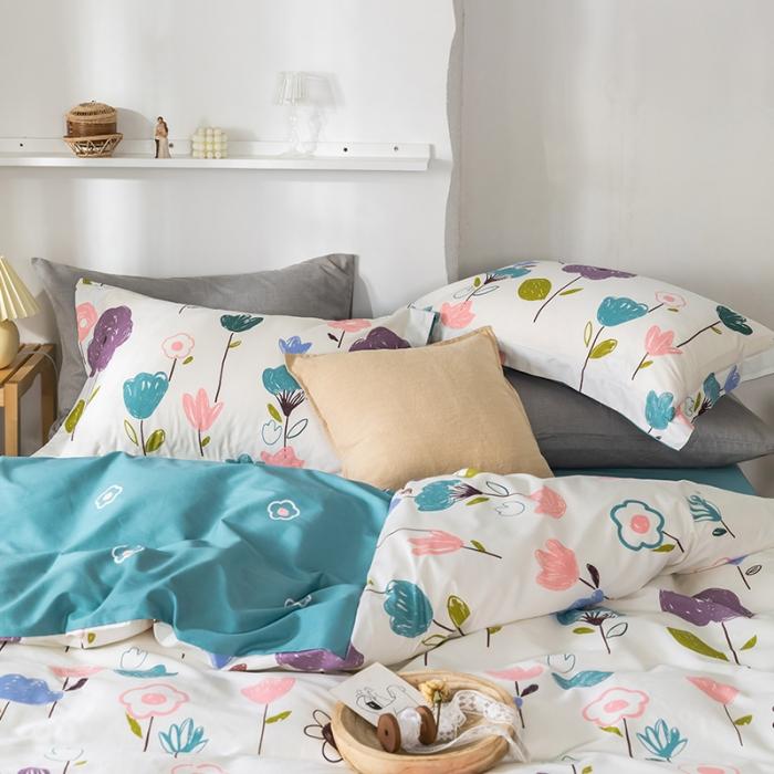 91家纺网 家纺一手货源 找家纺 窝米 2020春夏新品花卉风系列四件套 年华