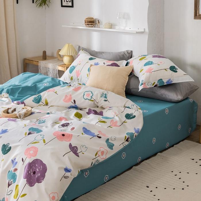 91家纺网 家纺一手货源 找家纺 窝米 2020春夏新品花卉风系列四件套 年华