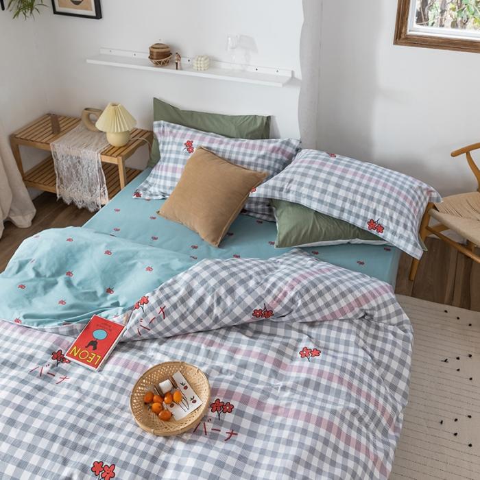 91家纺网 家纺一手货源 找家纺 窝米 2020春夏新品花卉风系列四件套 日系花花