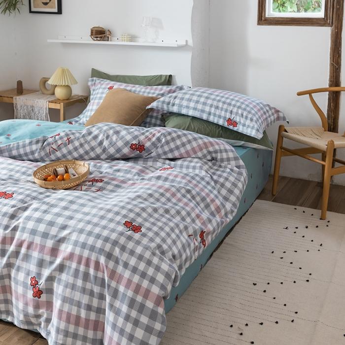 91家纺网 家纺一手货源 找家纺 窝米 2020春夏新品花卉风系列四件套 日系花花