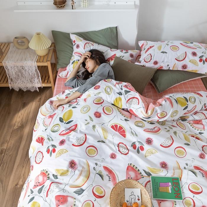 91家纺网 家纺一手货源 找家纺 窝米 2020春夏新品花卉风系列四件套 水果派对