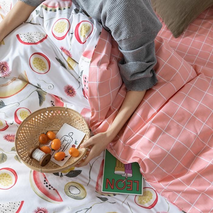 91家纺网 家纺一手货源 找家纺 窝米 2020春夏新品花卉风系列四件套 水果派对