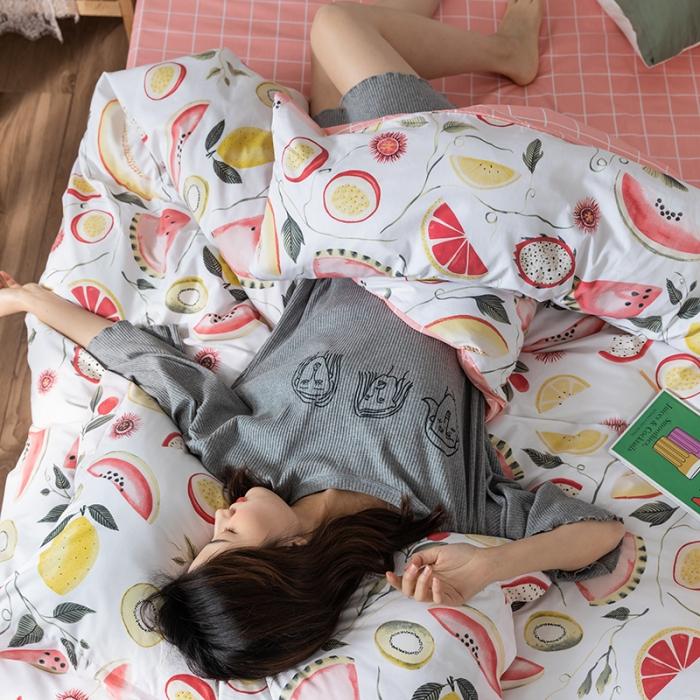 91家纺网 家纺一手货源 找家纺 窝米 2020春夏新品花卉风系列四件套 水果派对