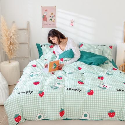 91家纺网 家纺一手货源 找家纺 （总）桃子家居 13372纯棉治愈少女系四件套影棚图一