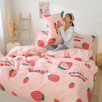 91家纺网 家纺一手货源 找家纺 （总）桃子家居 13372纯棉治愈少女系四件套影棚图一