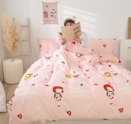 91家纺网 家纺一手货源 找家纺 （总）桃子家居 13372纯棉治愈少女系四件套影棚图一