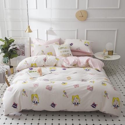 91家纺网 家纺一手货源 找家纺 （总）桃子家居 13372纯棉治愈少女系四件套影棚图一
