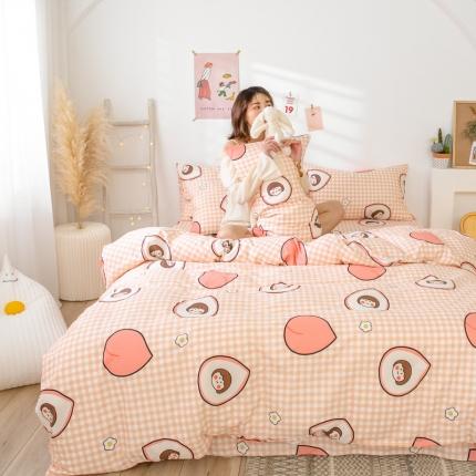 91家纺网 家纺一手货源 找家纺 （总）桃子家居 13372纯棉治愈少女系四件套影棚图一