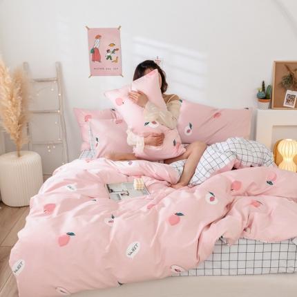 91家纺网 家纺一手货源 找家纺 （总）桃子家居 13372纯棉治愈少女系四件套影棚图一