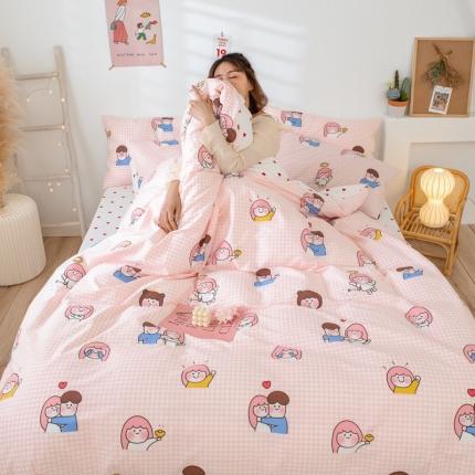 91家纺网 家纺一手货源 找家纺 （总）桃子家居 13372纯棉治愈少女系四件套影棚图一