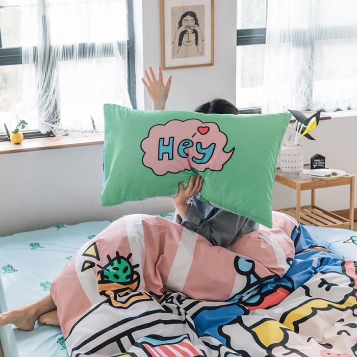 91家纺网 家纺一手货源 找家纺 （总）窝米 2020设计师合作款大版卡通全棉四件套