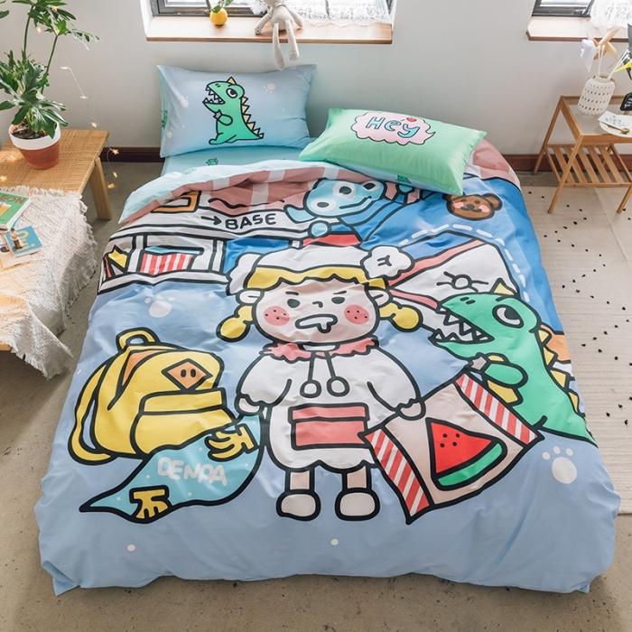 91家纺网 家纺一手货源 找家纺 （总）窝米 2020设计师合作款大版卡通全棉四件套