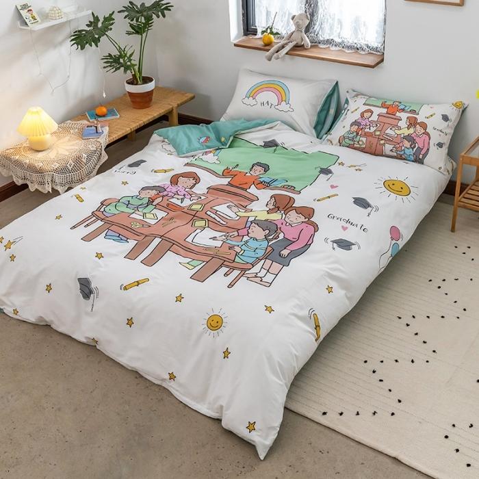 91家纺网 家纺一手货源 找家纺 窝米 2020设计师合作款大版卡通全棉四件套 拜托了老师