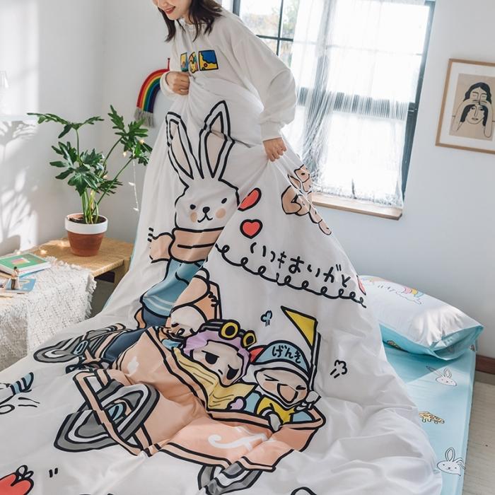 91家纺网 家纺一手货源 找家纺 窝米 2020设计师合作款大版卡通全棉四件套 彼得兔